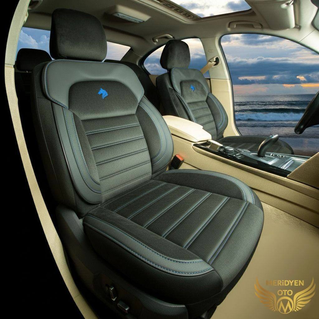 ROYAL Tay Tüyü S.Mavi Deri Oto Kılıfı